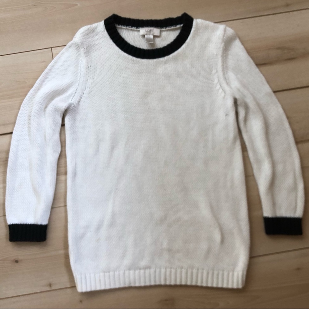 Loft White Sweater Size Medium 100% cotton
